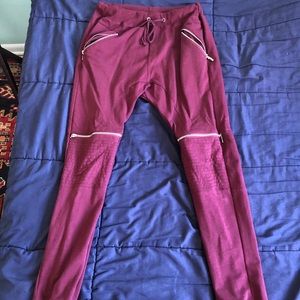 Maroon Joggers with zippers
